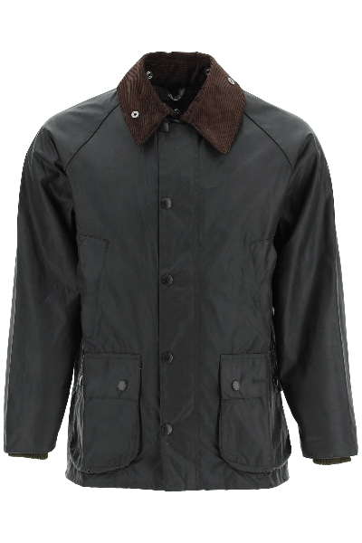 Barbour Dark Green Bedale Wax Jacket In Mixed Colours