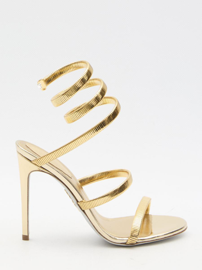 René Caovilla Juniper 105 Sandals In Gold