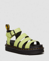 Dr. Martens' Dr. Martens Womens Lime Green Blaire Multi-strap Coated-leather Sandals In Green