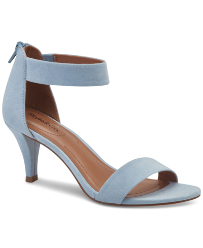 Style & Co Women's Paycee Two-piece Dress Sandals, Created For Macy's In Baby Blue Micro