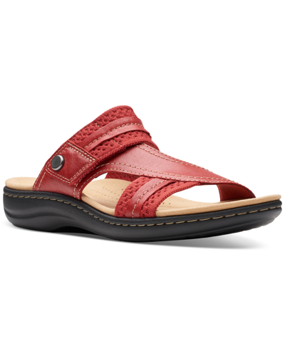 Clarks Laurieann Cara Platform Slide Sandals In Red Combi