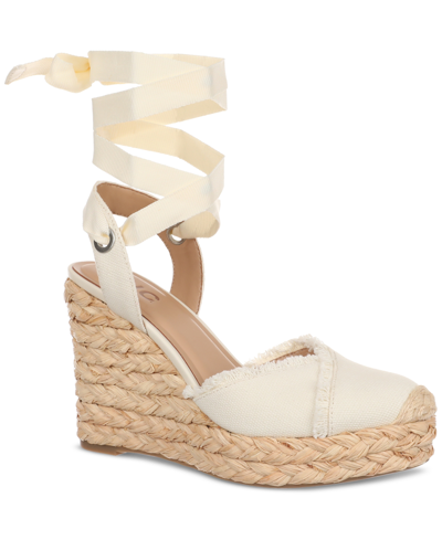 Inc International Concepts Moniquee Espadrille Wedge Sandals, Created For Macy's In White Canvas