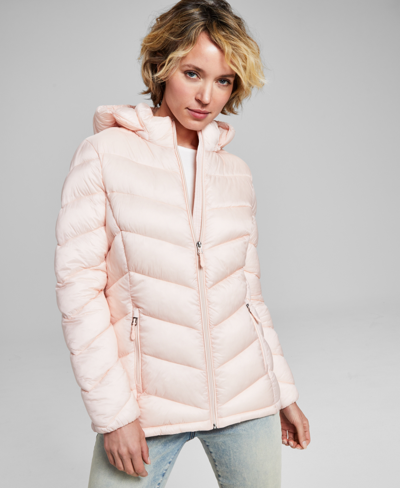 Charter Club Women's Packable Hooded Puffer Coat, Created For Macy's In Soft Pink