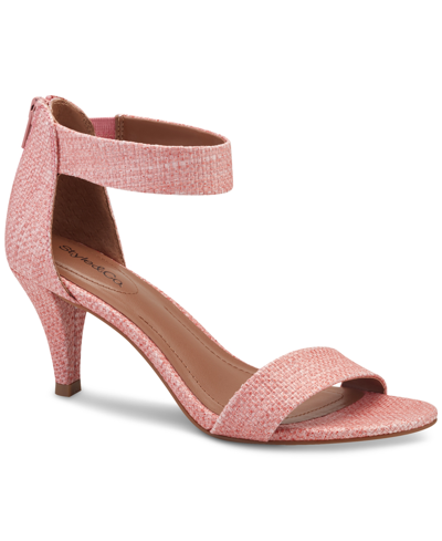 Style & Co Women's Paycee Two-piece Dress Sandals, Created For Macy's In Pink Raffia
