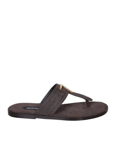 Tom Ford Suede Sandals In Grey