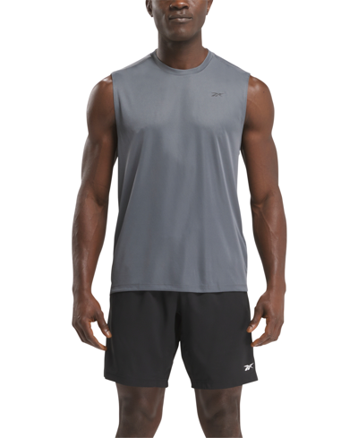 Reebok Men's Train Regular-fit Sleeveless Tech T-shirt In Cold Grey