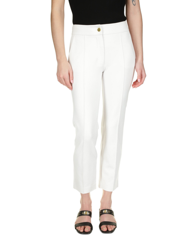 Michael Kors Michael  Women's High-rise Ponte Pintuck Pants, Regular & Petite In White