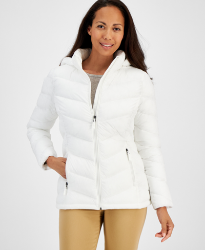 Charter Club Women's Packable Hooded Puffer Coat, Created For Macy's In Cloud