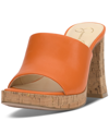 Jessica Simpson Kashet Platform Slide Sandal In Tangerine Leather