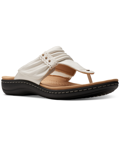Clarks Laurieann Arla Slouched-style Thong Sandals In White Mult