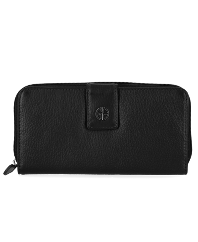 Giani Bernini Softy Leather All In One Wallet, Created For Macy's In Black,silver