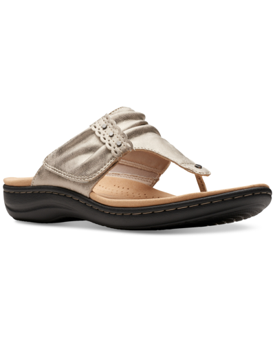 Clarks Laurieann Arla Slouched-style Thong Sandals In Champagne