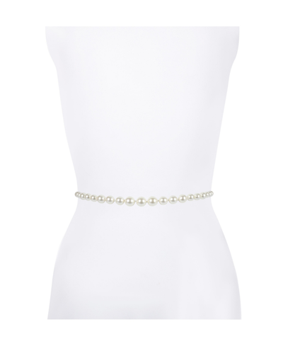 Kate Spade Women's Imitation Pearl Chain Belt In Pale Pol Gold