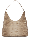 Brahmin Tabitha Croc Embossed Leather Shoulder Bag In Sesame Ombre Melbourne
