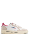 Autry Sneakers In Fucsia And White Leather And Suede In Wht/snd/fpk