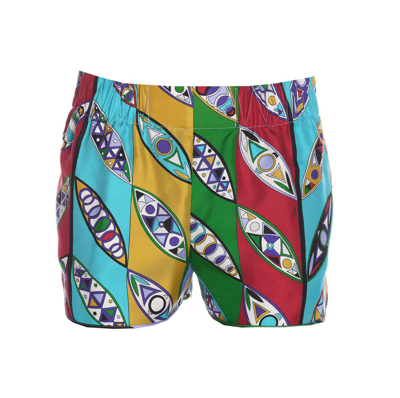 Pucci Girandole Printed Silk Twill Mini Shorts In Multicolor