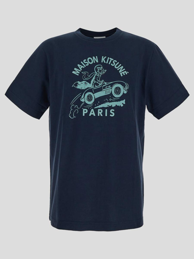 Maison Kitsuné Maison Kitsune' T-shirts And Polos In Ink Blue