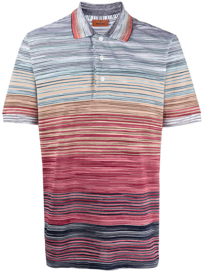 Missoni Space-dyed Polo Shirt In Red