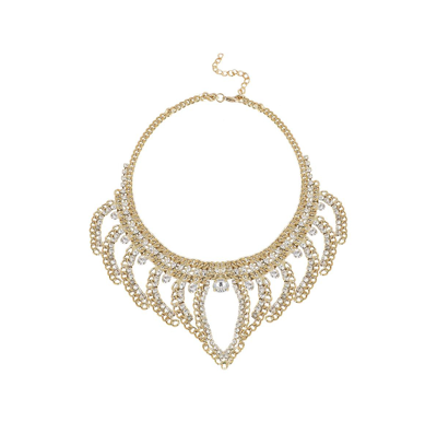 Sohi Women's Marquise Bling Statement Necklace In Gold