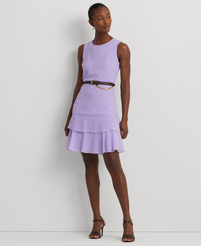 Lauren Ralph Lauren Women's Crinkle Georgette Shift Dress In Wild Lavender