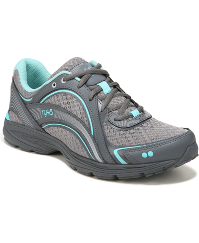 Ryka Women's Sky Walk Walking Shoes In Grey,aqua Mesh,leather