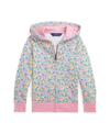 POLO RALPH LAUREN TODDLER AND LITTLE GIRLS FLORAL FRENCH TERRY FULL-ZIP HOODIE