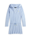 POLO RALPH LAUREN BIG GIRLS HOODED TERRY COVER-UP SWIMSUIT