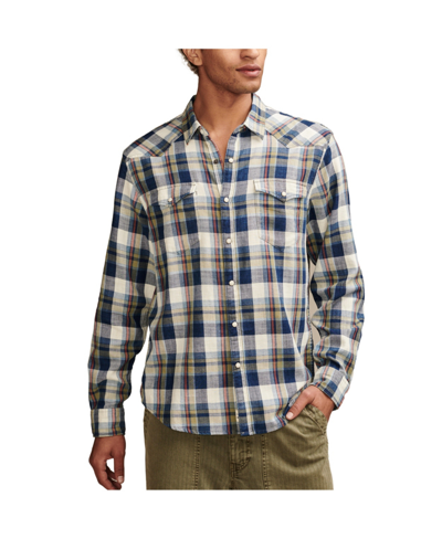 Lucky Brand Men's Plaid Western Shirt In Indigo Plaid