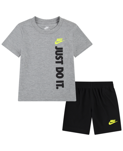 Nike Kids' Toddler Boys Just Do It T-shirt And Shorts, 2 Piece Set In Black