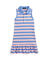 POLO RALPH LAUREN TODDLER AND LITTLE GIRLS STRIPED STRETCH MESH POLO DRESS