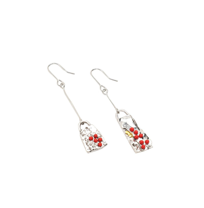 Sohi Women's Bag Drop Earrings In Silver