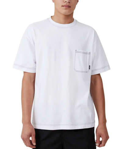 Cotton On Men's Box Fit Pocket T-shirt In White,civic Contrast