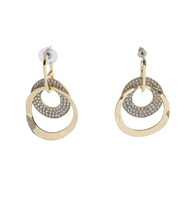 Sohi Women's Metallic Drop Earrings In Gold