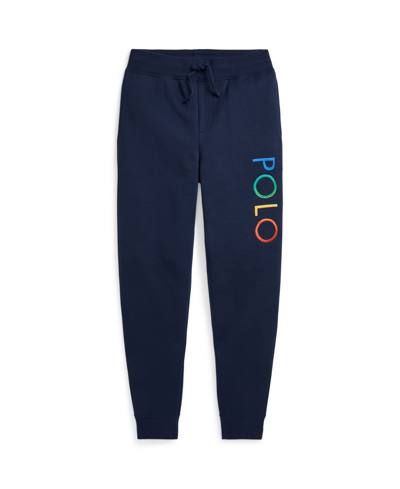 Polo Ralph Lauren Kids' Big Boys Ombre-logo Double-knit Jogger Pants In Cruise Navy