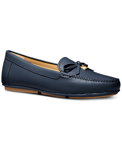 Michael Kors Michael  Women's Juliette Moccasin Loafer Flats In Navy Leather