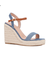 New York And Company Unita Espadrille Platform Wedge Sandal In Blue,tan