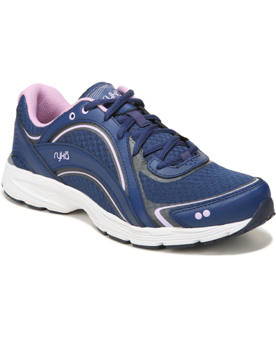 Ryka Women's Sky Walk Walking Shoes In Navy,lavender Mesh,leather