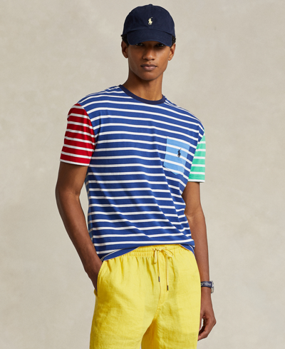 Polo Ralph Lauren Men's Classic-fit Striped Jersey T-shirt In Beach Royal Multi