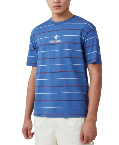 Cotton On Men's Loose Fit Stripe T-shirt In Royal Blue Easy Stripe,equipe