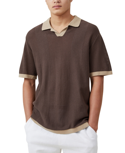 Cotton On Men's Resort Short Sleeve Polo Shirt In Brown Tan