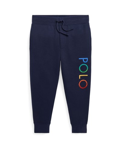 Polo Ralph Lauren Kids' Toddler And Little Boys Ombre-logo Double-knit Jogger Pants In Cruise Navy