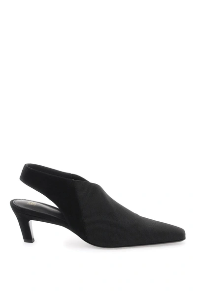 Totême Toteme Women Mid Heel Elastic Slingback Pumps In Black