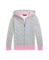 POLO RALPH LAUREN BIG GIRLS FLORAL FRENCH TERRY FULL-ZIP HOODIE