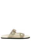 Jimmy Choo Fayence Metallic Pearly-button Slide Sandals