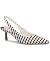 On 34th Women's Monikaa Slingback Pumps, Exclusively At Macy's In Navy Stripe Fabric