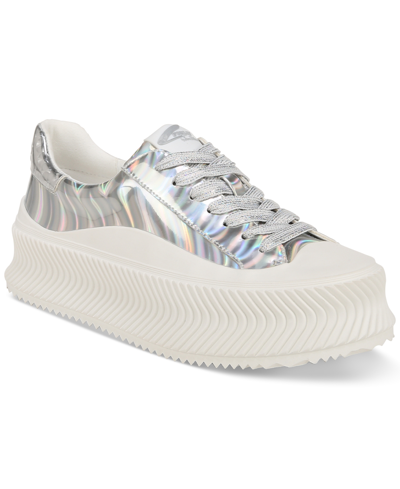 Circus Ny By Sam Edelman Women's Tatum Platform Lace-up Sneakers In Silver Metallic