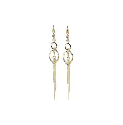 Sohi Women's Silver Sleek Drop Earrings