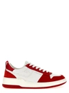 Ferragamo Dennis Leather Sneakers In Flame Red,white