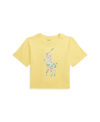 POLO RALPH LAUREN TODDLER AND LITTLE GIRLS FLORAL BIG PONY COTTON JERSEY BOXY T-SHIRT