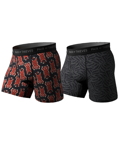 Pair Of Thieves Assorted 2-pack Superfit Performance Boxer Briefs In Black,red